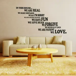 Walplus Family House Rule Quote Wall Art Stickers Decoration Decals Living Room Stock Clearance