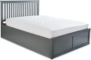 Grey DOUBLE Wooden Ottoman Bed Frame