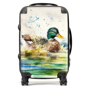 Splashing Mallard Watercolour Suitcase - Cabin