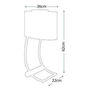 Elstead Lex 1 Light Table Lamp Brushed Steel, E27