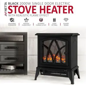 NETTA Electric Fireplace Stove Heater - 2000W NETTA