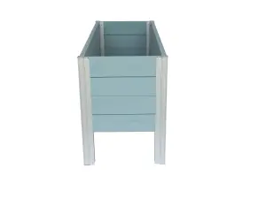 Winawood Wood Effect Rectangular Raised Planter - Powder Blue