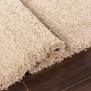 Luxurious Shaggy Rugs Soft Extra Thick Area Rugs Heavy 5cm Dense Pile for Living Room Bedroom Hallway (Light Beige 120 x 170)