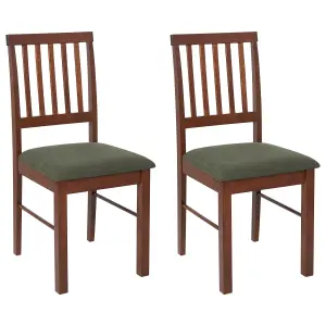 Set of 2 Dining Chairs ORONO Rubberwood Dark Wood