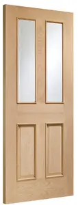 Internal Malton Oak Clear Bevelled Glass and Raised Mouldings Door 1981 x 762 x 35mm (30")