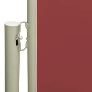 Berkfield Patio Retractable Side Awning 140x600 cm Red