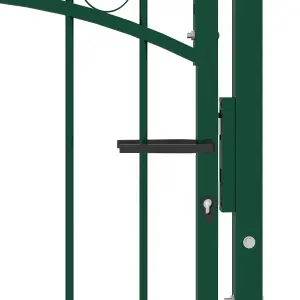 Berkfield Fence Gate with Spikes Steel 100x125 cm Green