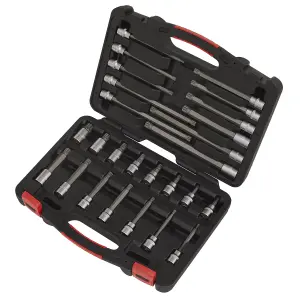 Sealey 3/8" Square Drive Spline Socket Bit Set 26 Pcs Tool Kit Platinum AK89002