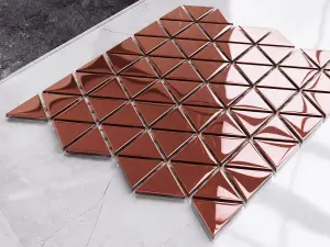 Glass mosaic on mesh for bathroom or kitchen 263mm x 303mm - Egyptian Copper