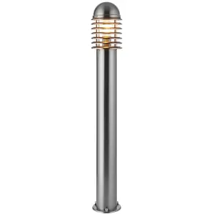 1m Outdoor Post Bollard Light Polished Steel Vandal Proof External Pathway Lamp