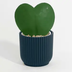 Potted Artificial Plant - Hoya Love Heart Succulent - Blooming Artificial