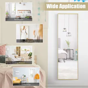 Costway Full-length Over the Door Mirror Hanging or Wall-mounted Dressing Mirror