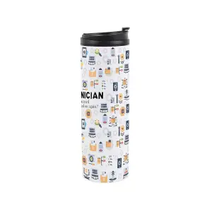 IT Technician Travel Mug - Novelty Technical Computer Gift - Stainless Steel Vacuum-Sealed Double-Walled Drinks Travel Flask