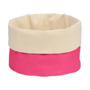 Hot Pink And Pink Cream Folded Design Bread Basket