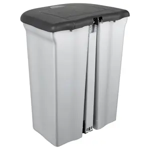 Keeeper Pedal Bin with 2 Waste Compartments 11 Litre - Silver