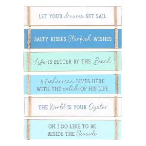 Something Different Nautical Plaque (Pack of 6) Blue/White (One Size)