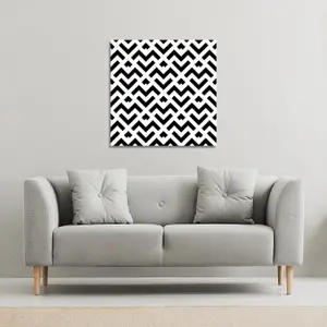 Black & White Geometric (Canvas Print) / 114 x 114 x 4cm