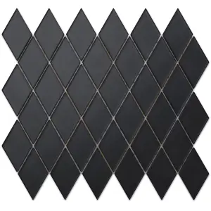 Glass mosaic on mesh for bathroom or kitchen 25cm x 29.2cm - Black Widow