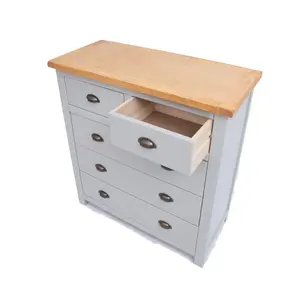 Argenta 5 Drawer Chest of Drawers Brass Cup Handle