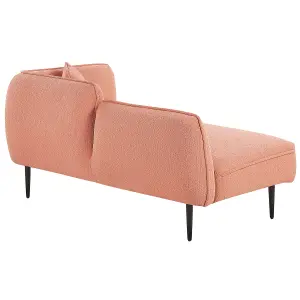 Right Hand Boucle Chaise Lounge Peach Pink CHEVANNES