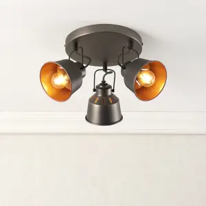 Bellecombe Matt Copper effect 3 Light Spotlight