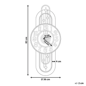 Wall Clock NOBELIUM Metal Gold