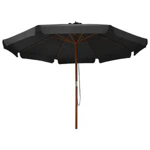 Berkfield Outdoor Parasol with Wooden Pole 330 cm Anthracite