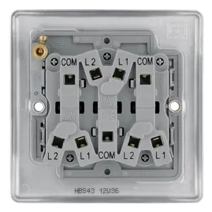 BG Brushed Steel 20A 2 way 3 gang Light Switch