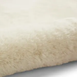 Ivory Shaggy Plain Modern Easy to Clean Rug for Living Room and Bedroom-120cm X 170cm