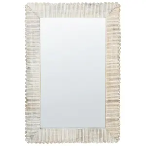 Beliani Mediterranean Wall Mirror BAUGY Wood White