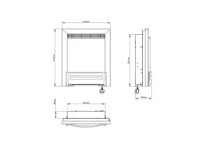 Be Modern Edana 2kW Black Nickel effect Electric Fire (H)565mm (W)413mm (D)75mm