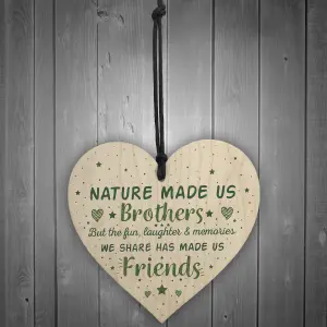 Red Ocean Brother Gift Friendship Sign Wooden Hanging Heart Plaque Gifts For Brother Birthday Chirstmas