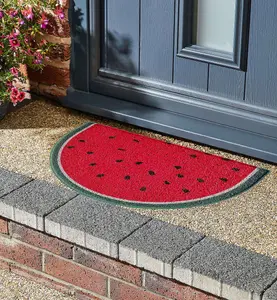 Nicoman Spaghetti Loofah Halfmoon Door Mat 70 x 44cm - Water Melon