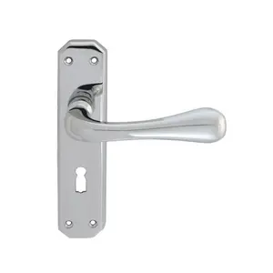 Eden Lock Door Handle Polished Chrome