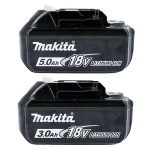 Genuine Makita 18V Batteries - 1x 5.0Ah BL1850 1x 3.0Ah BL1830 LXT Star Battery