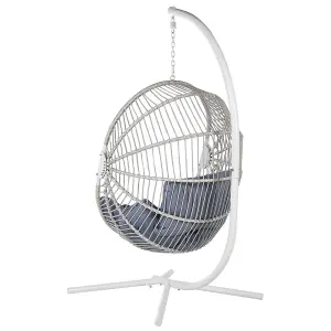 Hanging Chair with Stand ACRI PE Rattan White