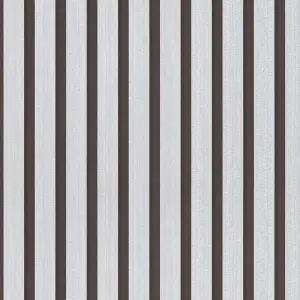 Metallic Silver & Black Wood Panel Slats Wallpaper 78627-1