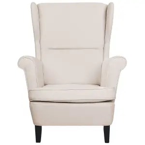 Wingback Chair ABSON Fabric Light Beige