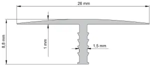 Diall Chrome Aluminium Threshold 26mm ,1mm of1