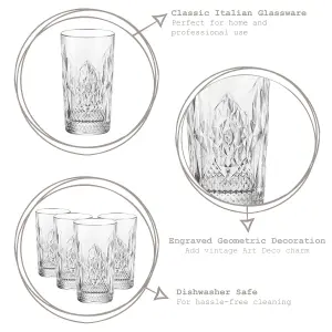 Bormioli Rocco - Bartender Stone Highball Glasses - 490ml - Pack of 4