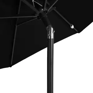 Berkfield Garden Parasol with Steel Pole Black 225x225x212 cm