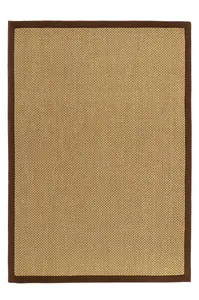 Origins Sisal Rug Warm Natural with Dark Brown Border 160CM x 230CM