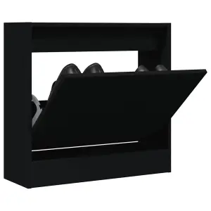 Shoe Cabinet Black 60x21x57 cm Engineered Wood