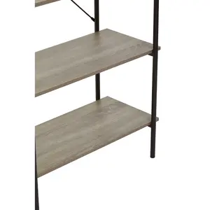 Interiors By Premier Versatile Five Tier Grey Oak Shelf Unit, Ample Storage Shelving Unit, Sturdy And Durable tall Cupboards