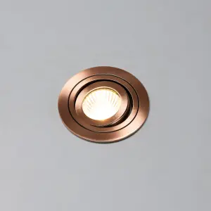 Litecraft 2 Pack Copper 1 Lamp Modern Bathroom Downlights IP65 Circular Tiltable