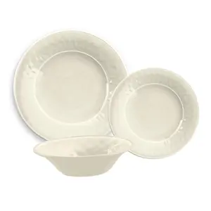 Purely Home Crackle Cream Melamine 15 Piece Outdoor Dinnerware Set for 5