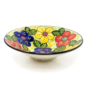 Classic Spanish Hand Painted Pattern Kitchen Dining Extra Large Conical Bowl 38cm Floral