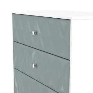 San Jose Ready assembled Duck egg blue & white 4 Drawer Chest (H)1063mm (W)766mm (D)395mm