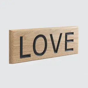 Peak Heritage Engraved Oak Sign 30cm - Love