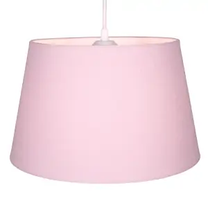 Traditional 30cm Soft Pink Linen Fabric Drum Table/Pendant Shade 60w Maximum